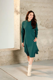 Lega Cotton Dress With Fluff Inside Oceane Deep Green