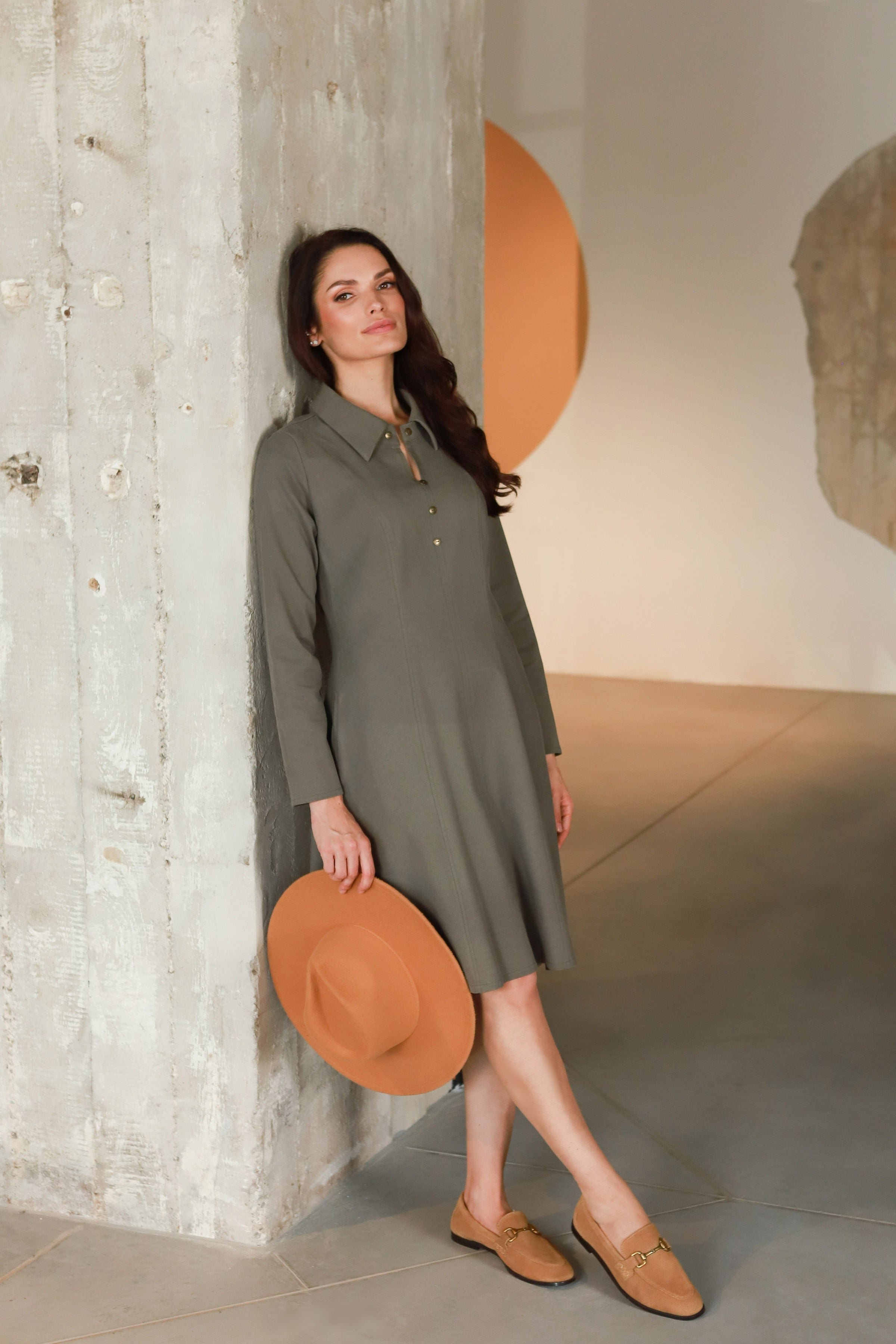 Lega Waisted Dress Michelle Grey