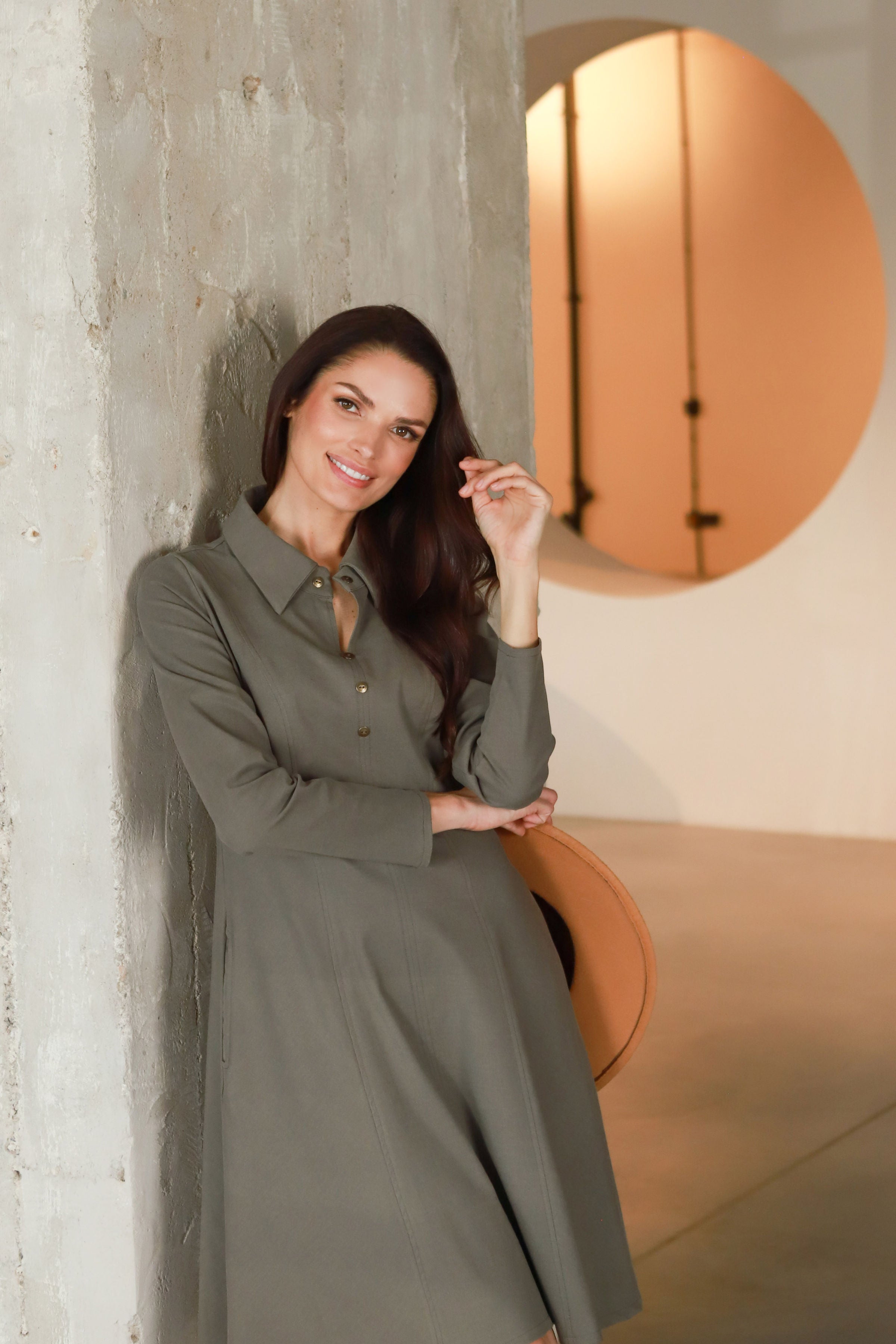 Lega Waisted Dress Michelle Grey