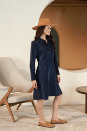 Lega Fitted Velvet Dress Noemi Navy