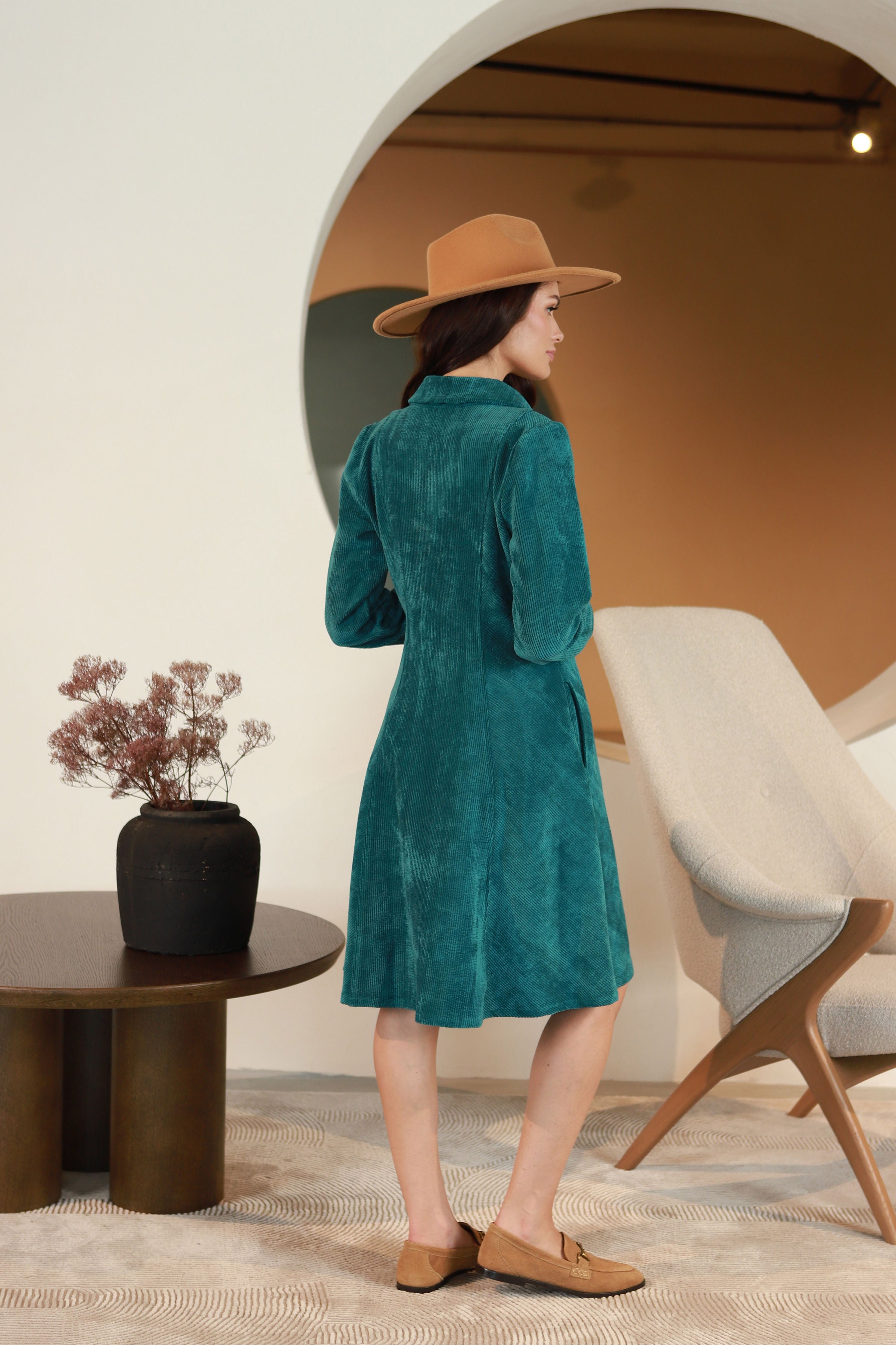 Lega Fitted Velvet Dress Noemi Turquoise