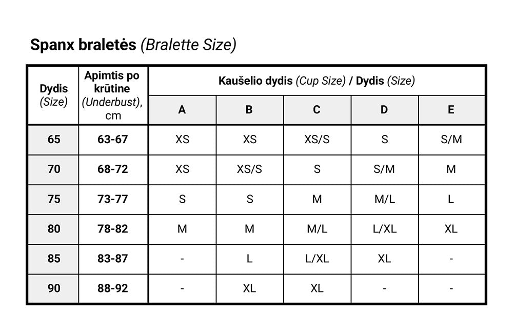 Size chart