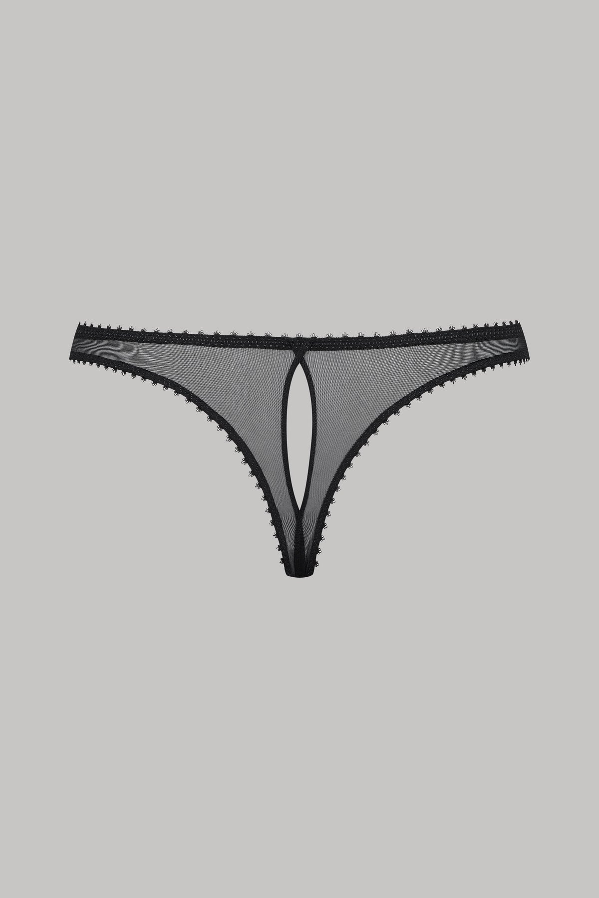 Maison Close Lace String Panties Accroche Coeur Black
