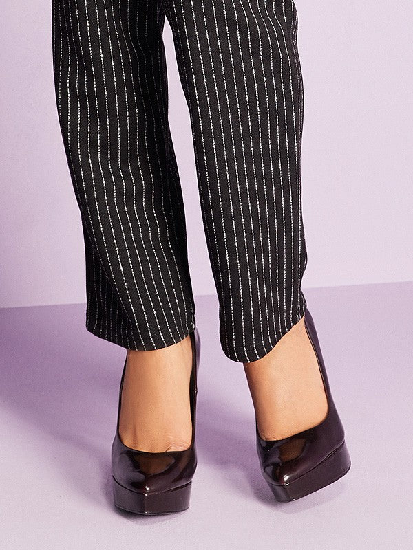 Lega kelnės "Benson Black - White Stripes"
