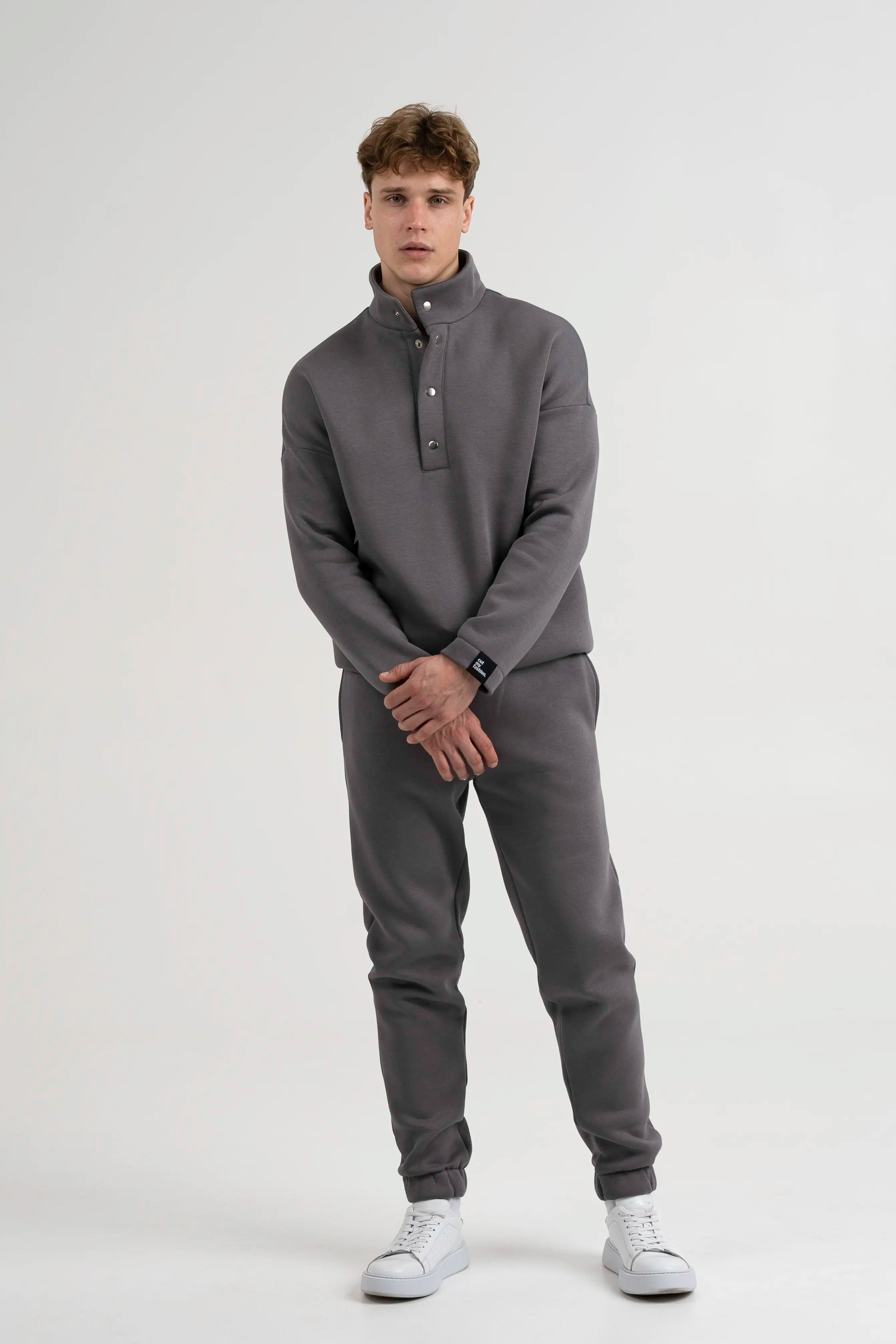 cutmyfashion Men's Leisure Tracksuit Godas Gray