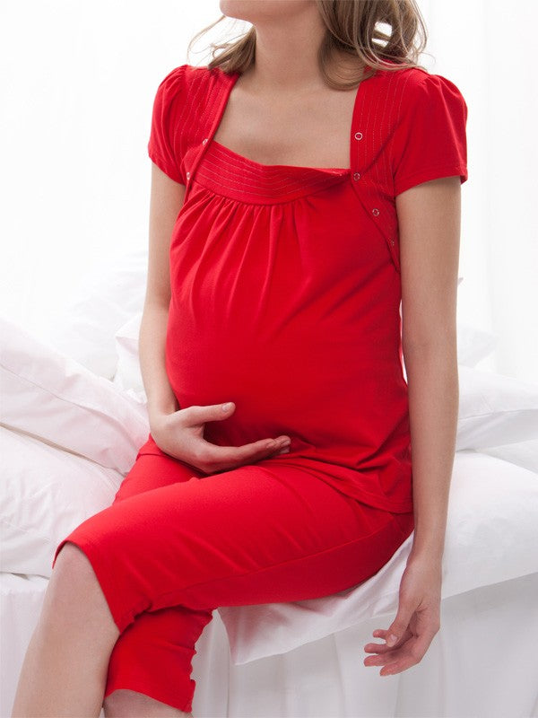 Lega Cotton Maternity Pyjamas Felisite Red