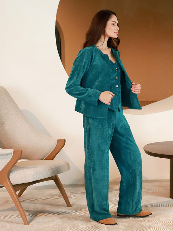 Lega бархатные брюки "Valery Turquoise Velvet"