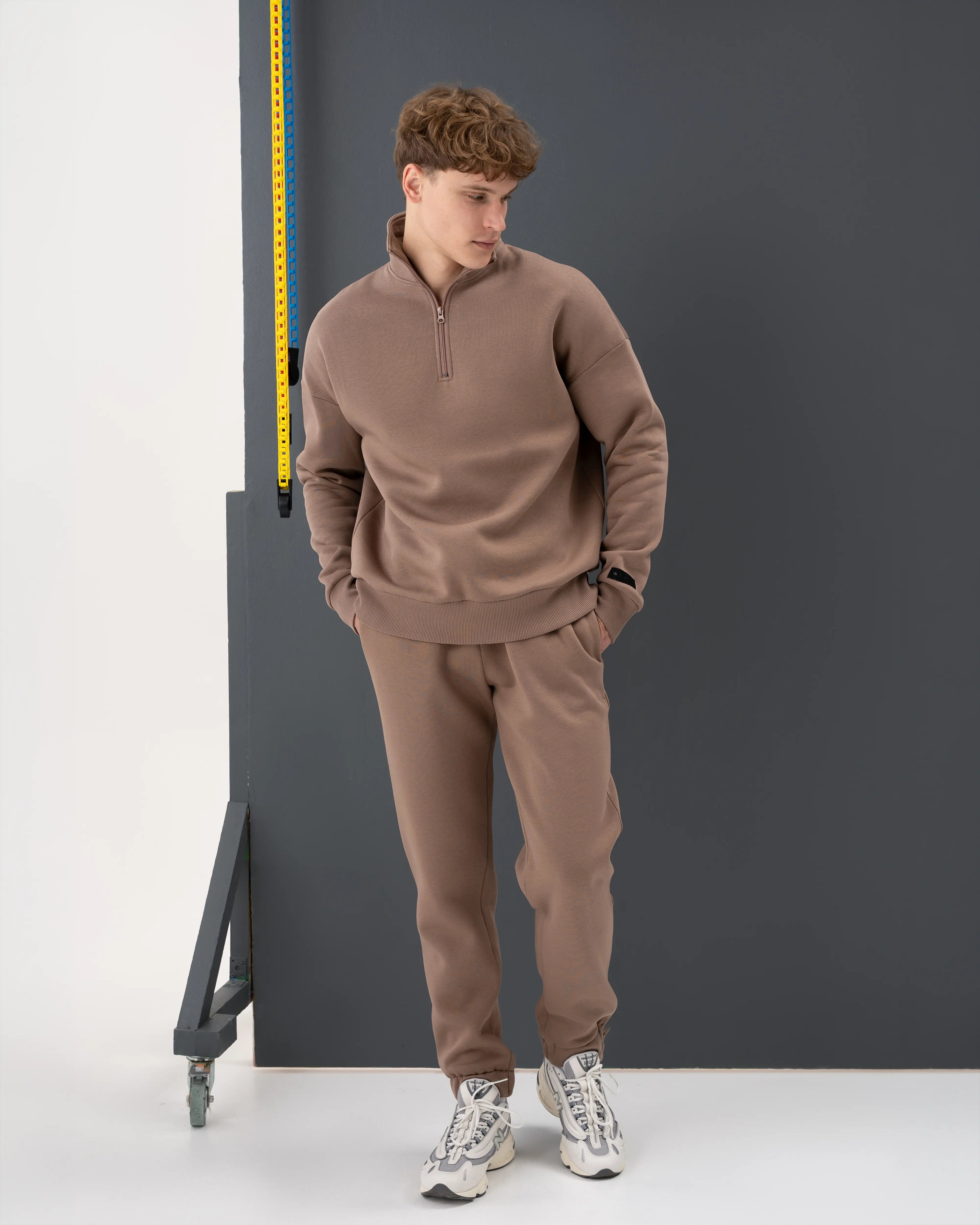 cutmyfashion Men's Leisure Tracksuit Paulius Latte
