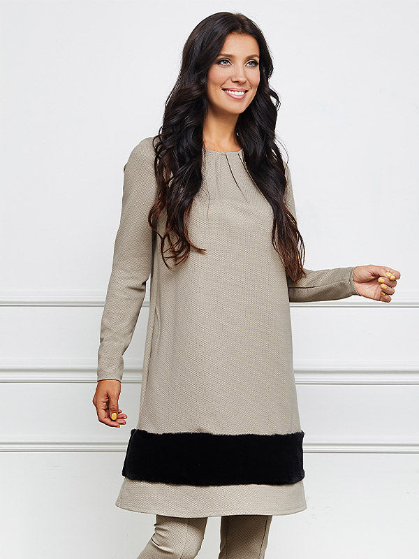 Lega Dress Amelie Sand - Black Dots