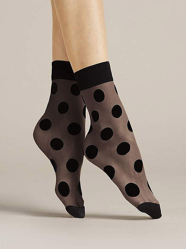 Fiore Dotted Socks Virginia 20 Den Black Dots