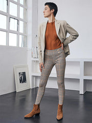 Ysabel Mora užpakaliuką pakeliančios kelnės-leginsai "Ditta Push-Up Brown Tweed Print"