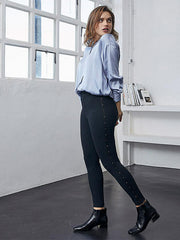 Ysabel Mora užpakaliuką pakeliančios kelnės-leginsai "Colette Push-Up Black - Navy Ornament Print"