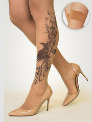Stop & Stare prilipinamos kojinės su tatuiruote "Branching Crow 20 Den Sun"