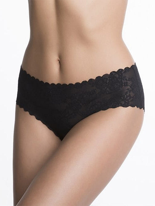 Julimex lazeriu kirptos nėriniuotos kelnaitės "Bellie Black"