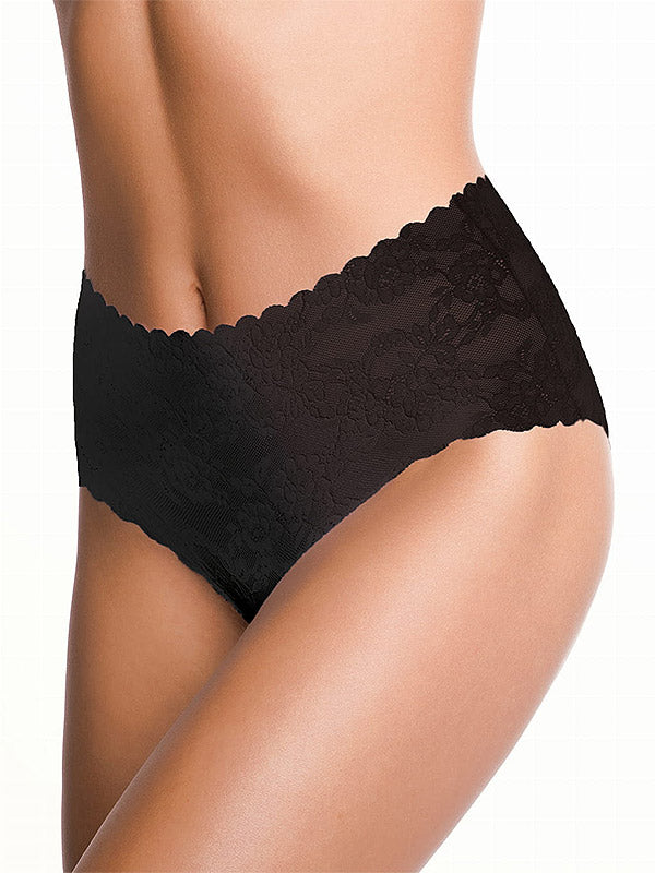 Julimex Laser-cut High-waist Lace Panty Bellie Maxi Black