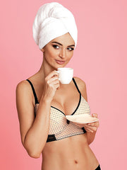 Gorteks push up liemenėlė-korsetas su lankeliais "Clair Nude - Black Dots"