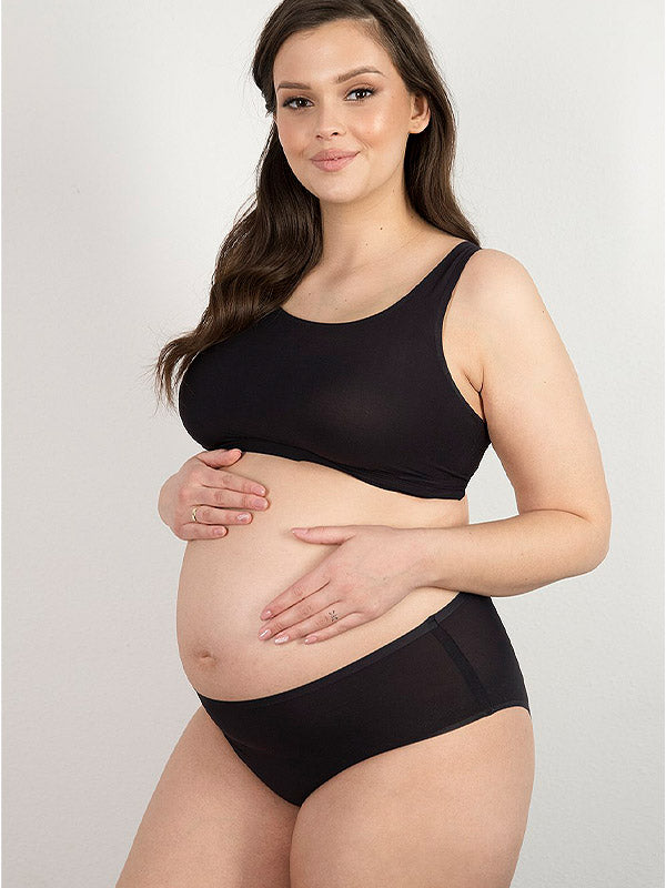 Julimex lazeriu kirptos labai tamprios kelnaitės nėščiosioms "Flexi-One Maxi Black"