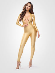 MissO blizgus kombinezonas su užtrauktuku "Glossy Gold"