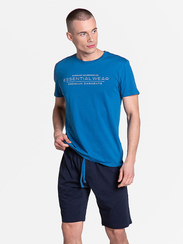 Henderson Men's Cotton Pyjamas Deal Blue - Navy