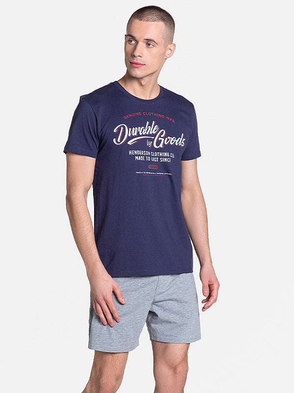 Henderson medvilninė vyriška pižama "Laze Navy - Melange"