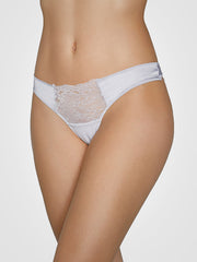 Ysabel Mora braziliško kirpimo atlasinės kelnaitės su nėriniais "Adia Light Grey"
