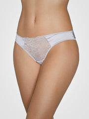 Ysabel Mora atlasinės kelnaitės su nėriniais "Adia Mini Light Grey"