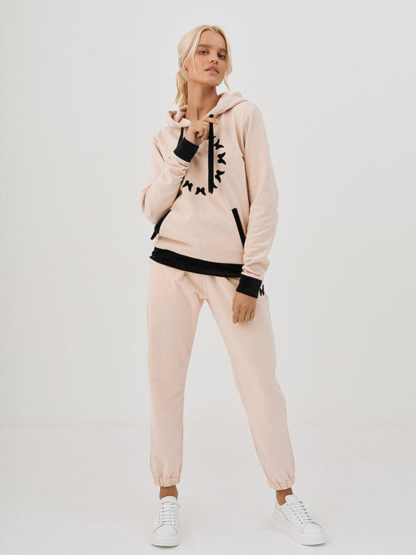 Utenos by A. Kuzmickaitė Cotton Leisure Trousers Delight Cream - Black