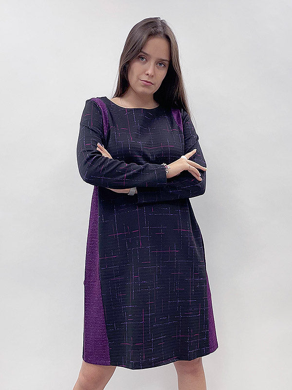 Il Vento E La Seta puošni suknelė su liureksu "Paulina Black - Violet"