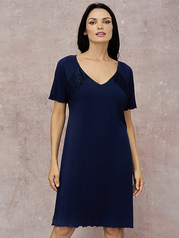 Lega viskoziniai naktiniai "Nicole Dark Blue"