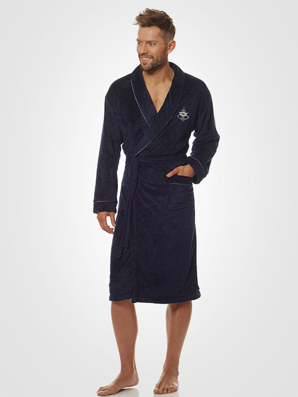 L&L vyriškas chalatas "Marine Dark Blue"