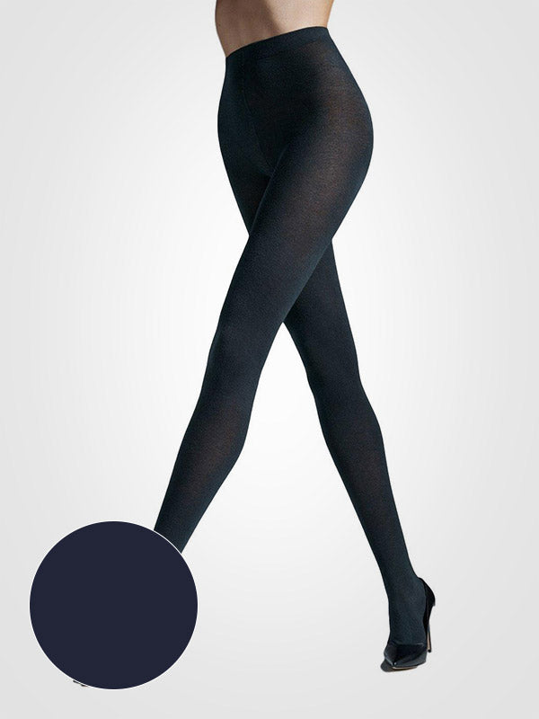 Gatta viskozinės šiltos pėdkelnės su šilku "Touch of Silk Dark Blue"
