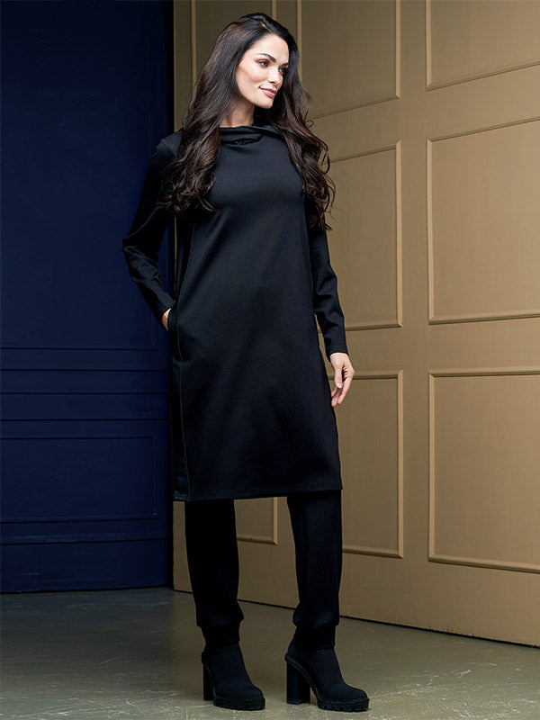 Lega Sports Style Hoodie Dress Alaida Black