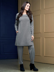 Lega siaurėjančios kelnės "Nora Black - White Chevron Tweed"