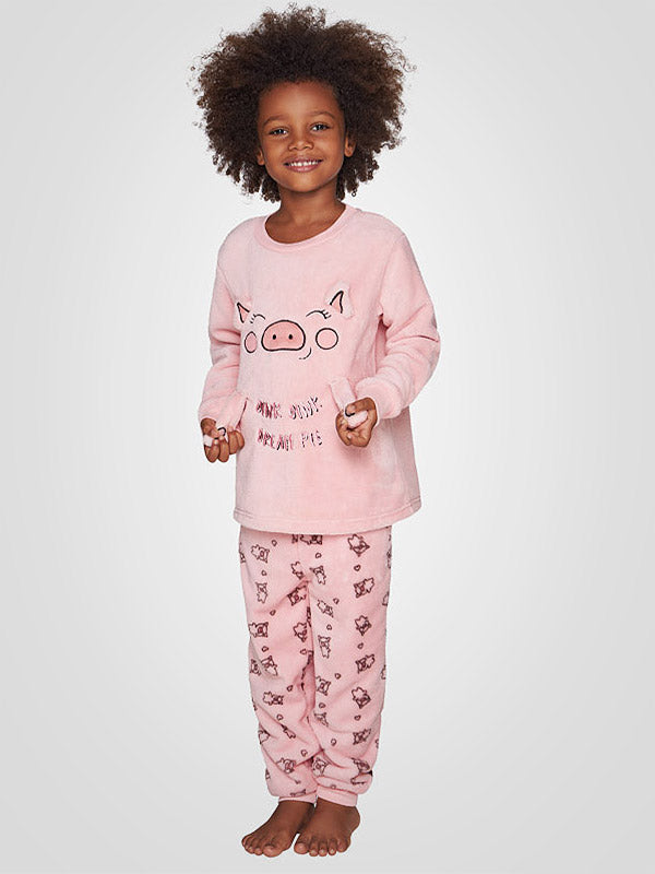 Muydemi Soft Kids Pajamas Oink Oink Pink - Brown