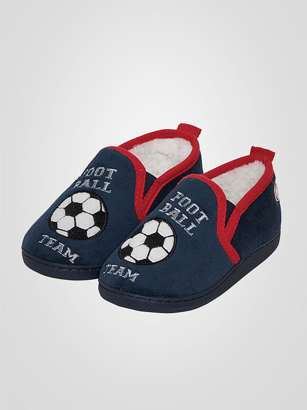 Muydemi Kids Slippers With Ankle Boots Football Team Navy - Red - White