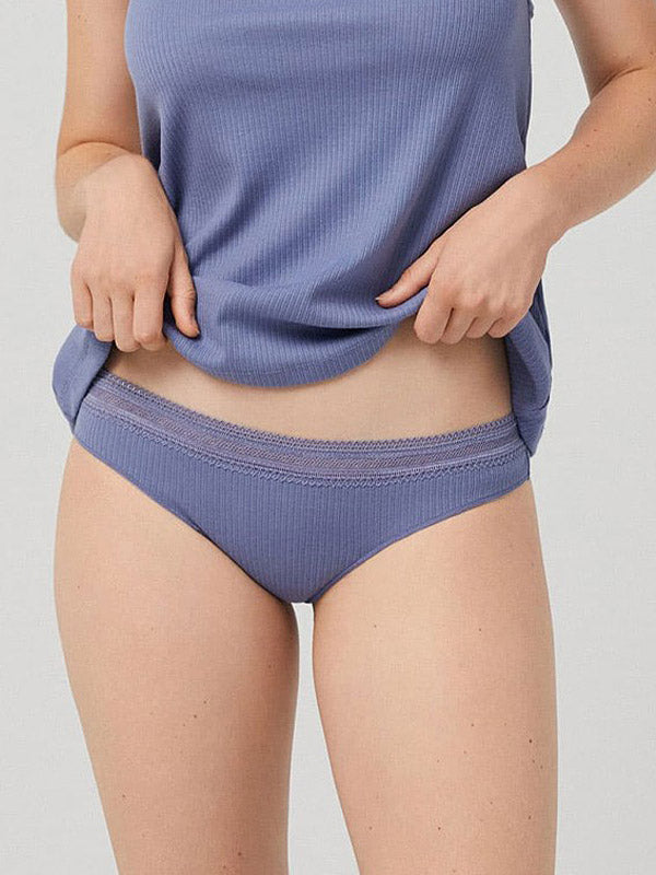 Ysabel Mora 2 medvilninių tanga kirpimo kelnaičių komplektas "Barbara Violet - Blue"