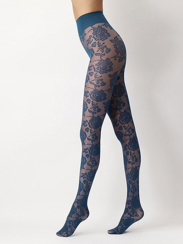 Oroblu Patterned Tights All Colors Lace 20 Den Cobalt