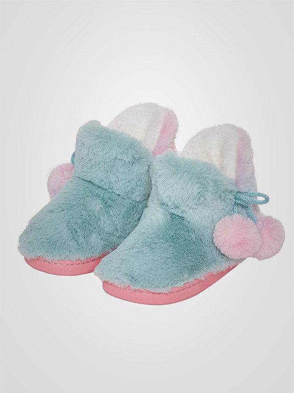 Muydemi Kids' Bootie Slippers Unicorn Tail Blue - White - Pink
