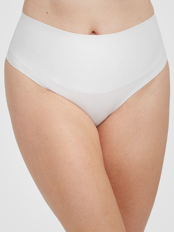 Spanx corrective cotton and modal panties thongs Cotton Comfort White