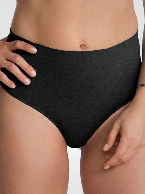 Spanx Corrective High-waisted Thong Made of Recycled Nylon Ecocare Black