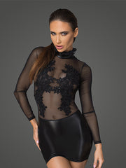 Noir Handmade aptempta suknelė su nėriniais "Tiffany Black"