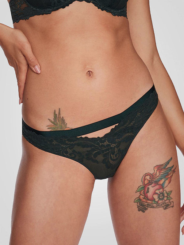 Esotiq nėriniuotos kelnaitės "Lynn Dark Green"