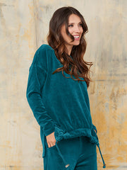 Lega medvilninis laisvalaikio džemperis "Nomera Dark Teal Velour"
