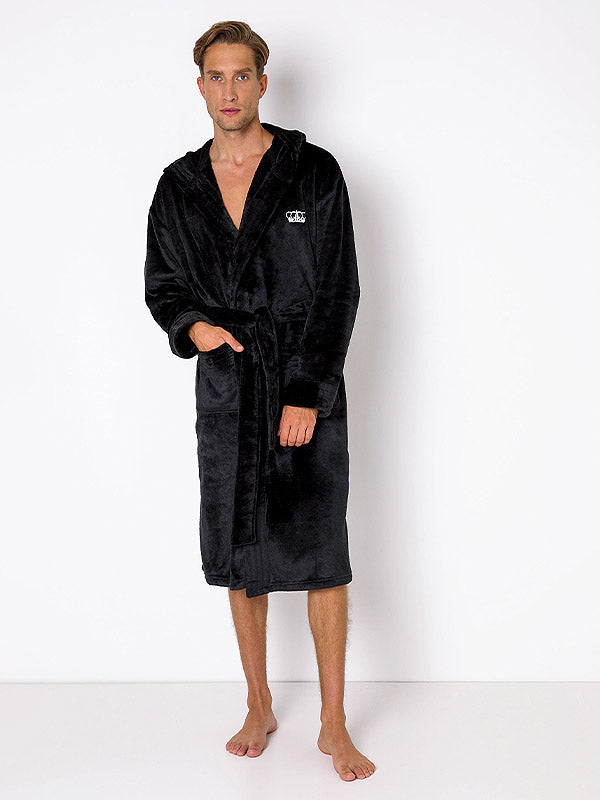 Aruelle Men's Hooded Robe William Black