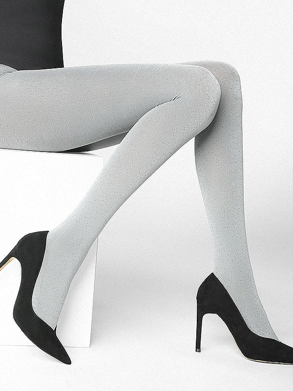 Marilyn 3D mikrofibros pėdkelnės "Shine E57 100 Den Grey - Silver Lurex"