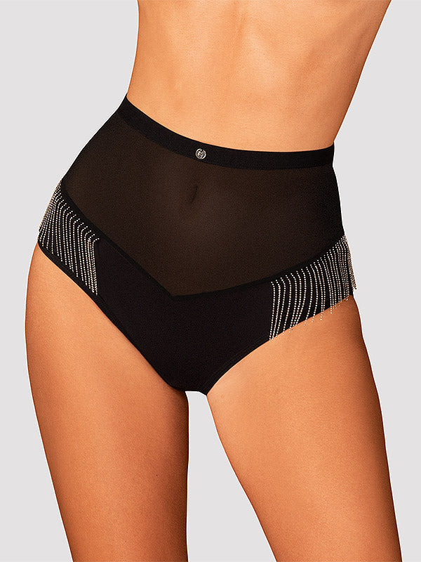 Obsessive High-waisted Panties with Chains Milladis Black