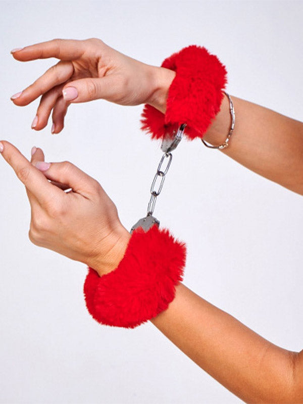 Le Frivole pūkuoti antrankiai "Be Mine Red"