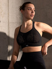 Panache sportinė liemenėlė be lankelių "Sports Non Wired Black - Latte"