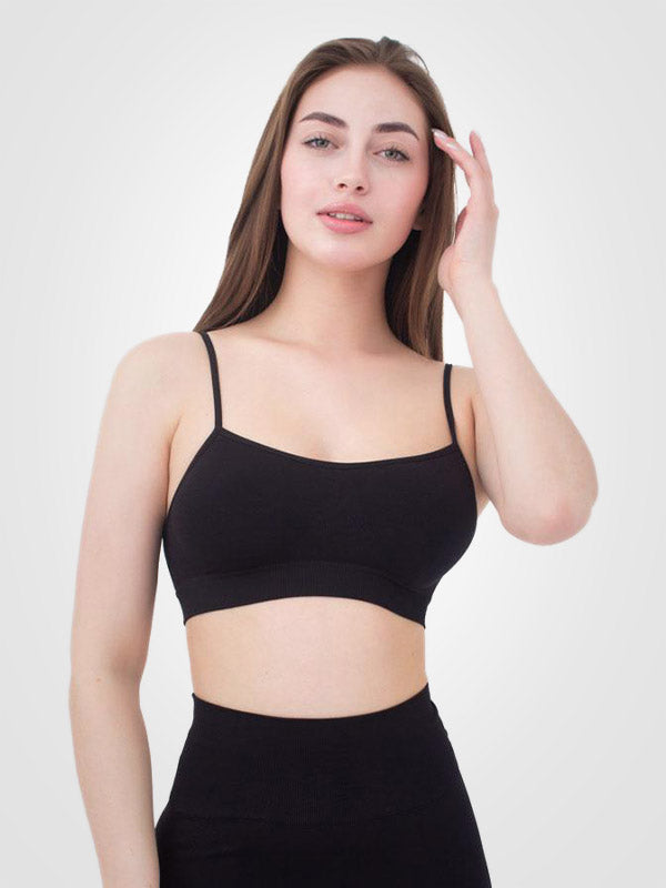 Giulia Soft Microfibre Bra Cami Black