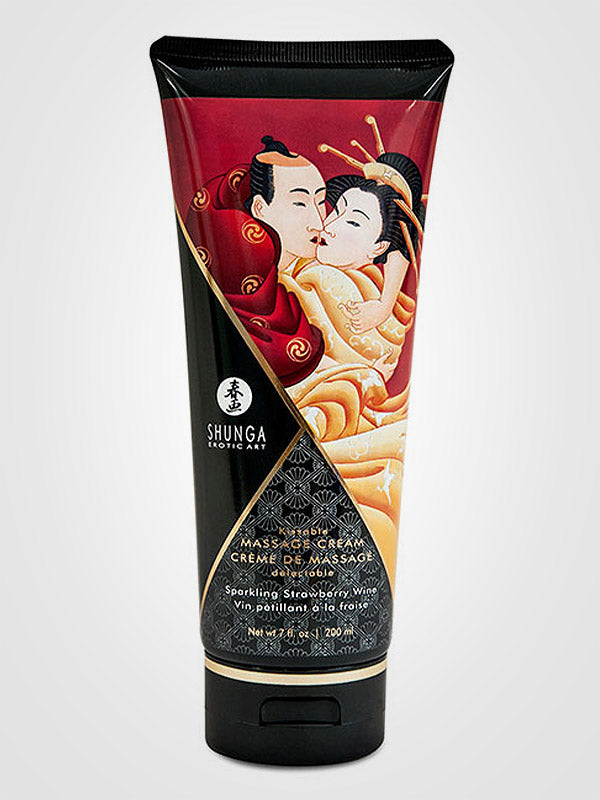 Shunga masažo kremas "Pleasure Sparkling Strawberry Wine"
